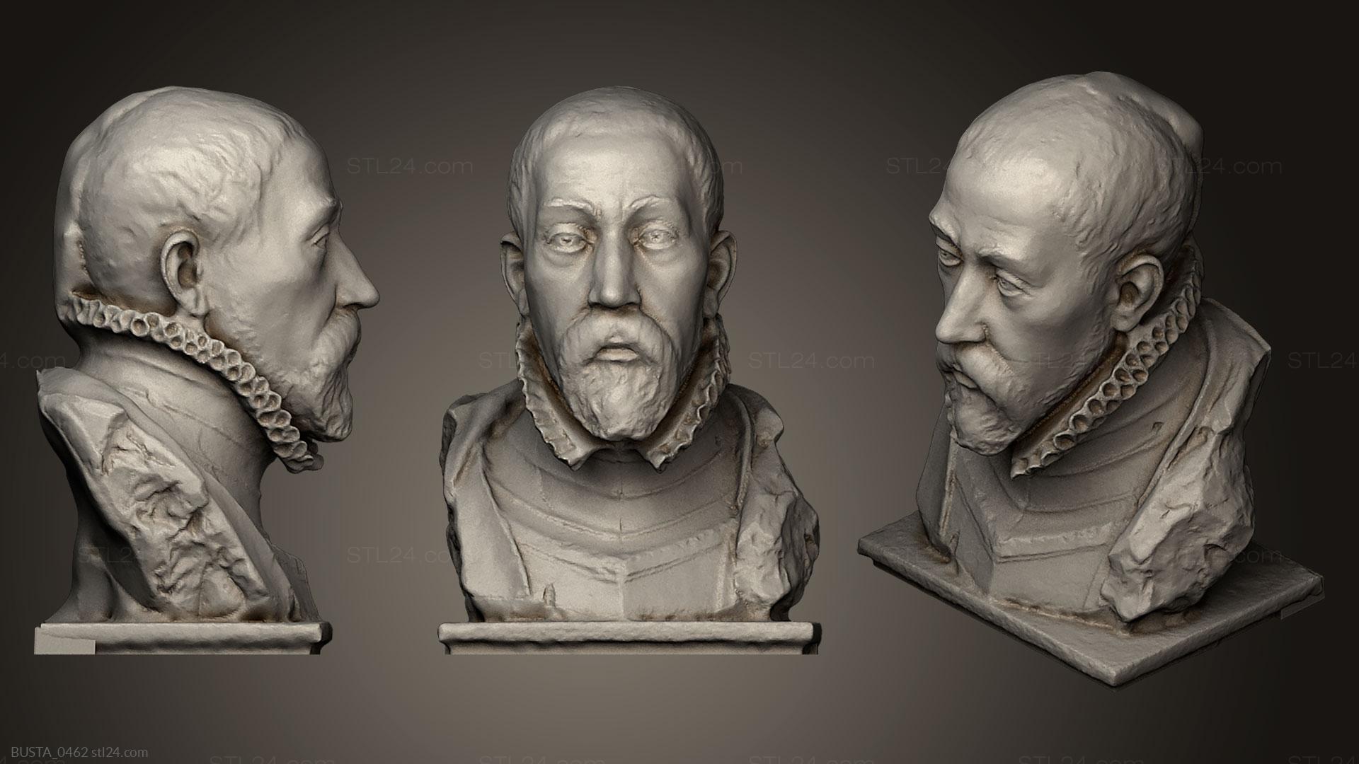 Бюсты и головы античные и исторические (Скульптура мужчины, BUSTA_0462) 3D модель для ЧПУ станка